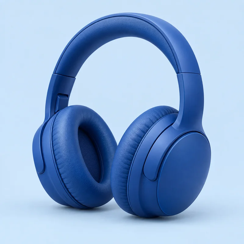 Blue over-ear headphones